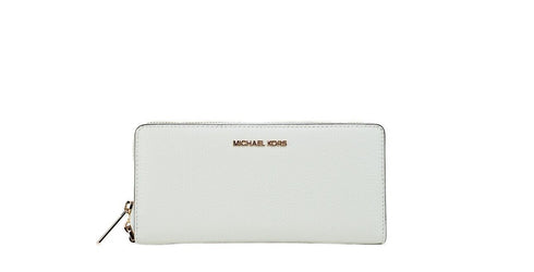Michael Kors Jet Set Travel Large Optic White Gold Continental Wristlet Wallet